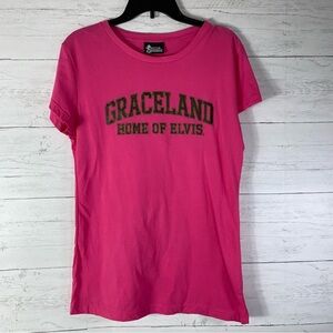 Graceland Home of Elvis pink women's tshirt size M